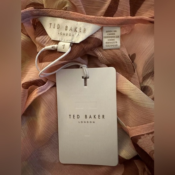 Ted Baker ~ Size 1 ~ Pegaia Sleeve Detail Mini Dress Coral ~See Size Chart - Picture 13 of 16